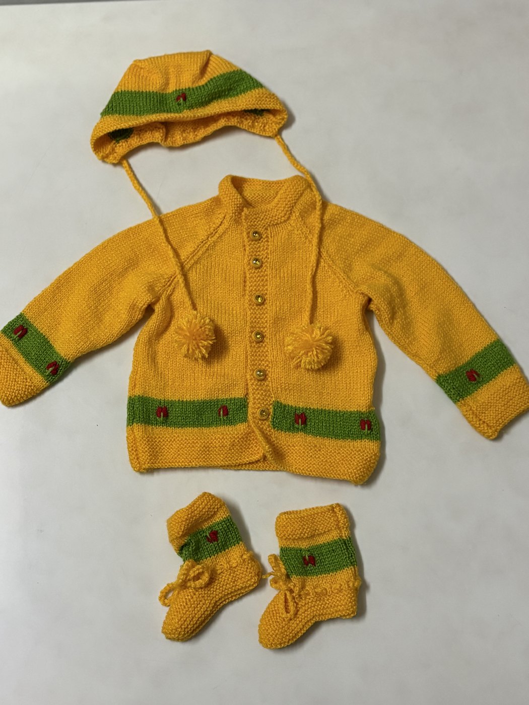 Hooded Cardigan & Booties