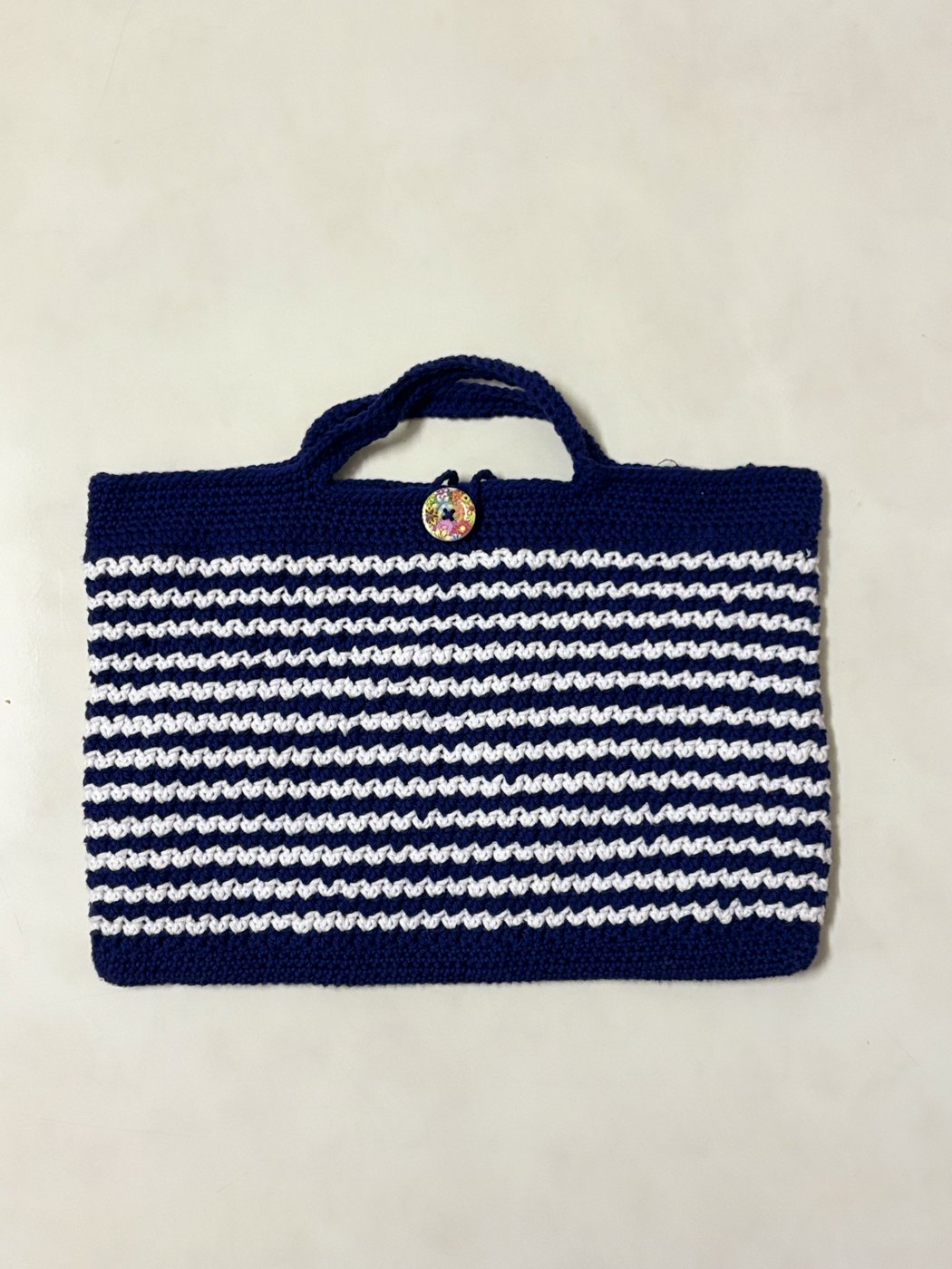 Navy Stripe Market Bag