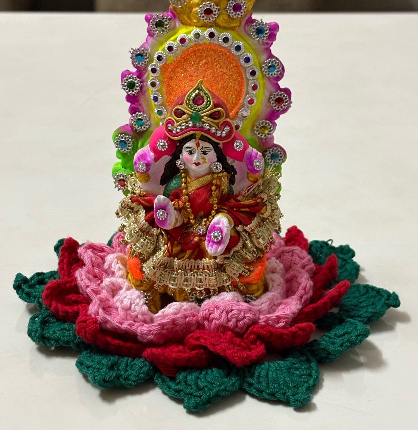 Saraswati Idol with Lotus